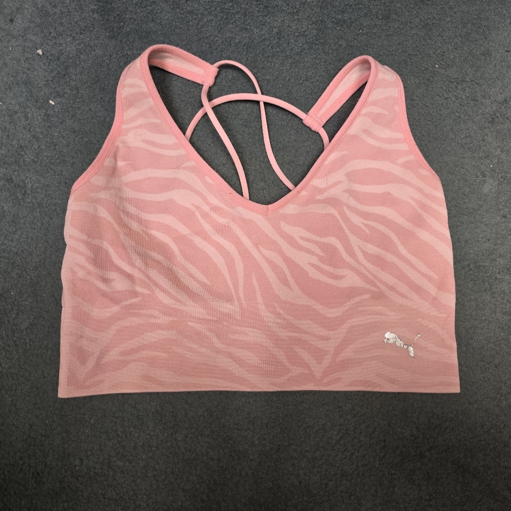 Pink Zebra Print Sports Bra